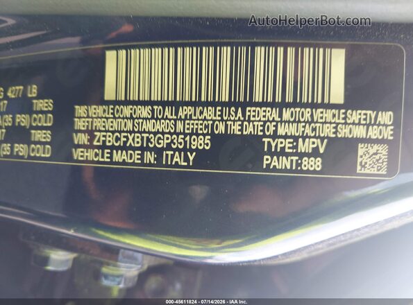 ZFBCFXBT3GP351985 2016 FIAT 500X Синий Вид подкапотного пространства