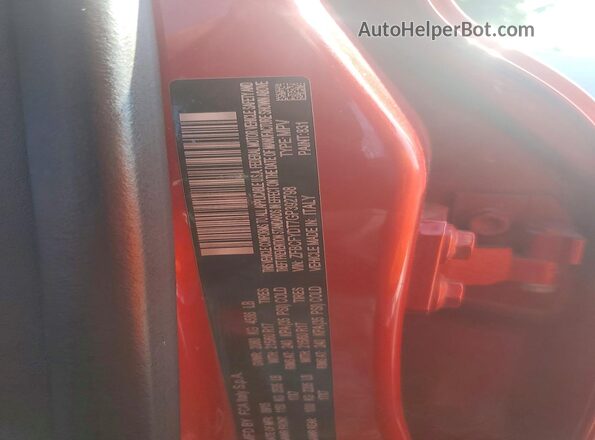 ZFBCFYDT7GP392798 2016 FIAT 500X Red ძრავის განყოფილების ხედი