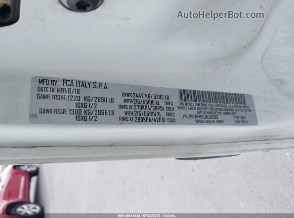 ZFBERFABXJ6L36299 2018 RAM PROMASTER CITY Белый Вид подкапотного пространства