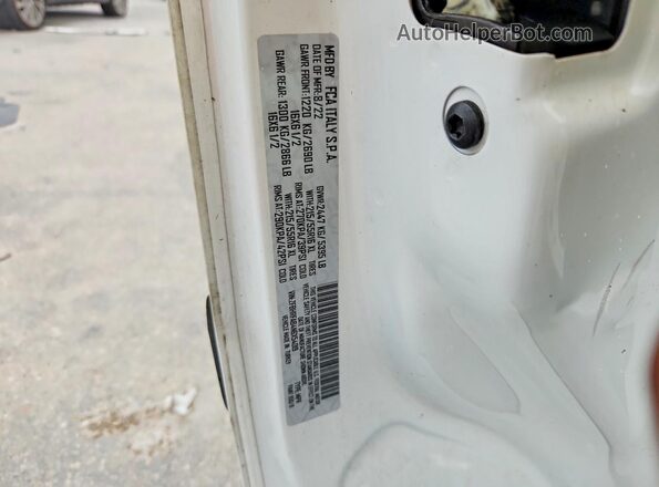 ZFBHRFAB4N6X54019 2022 RAM PROMASTER White VIN კოდის სტიკერის ხედი