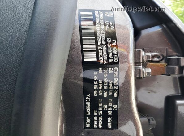 ZN661XUS1KX318620 2019 MASERATI LEVANTE Gray VIN կոդի պիտակի տեսք