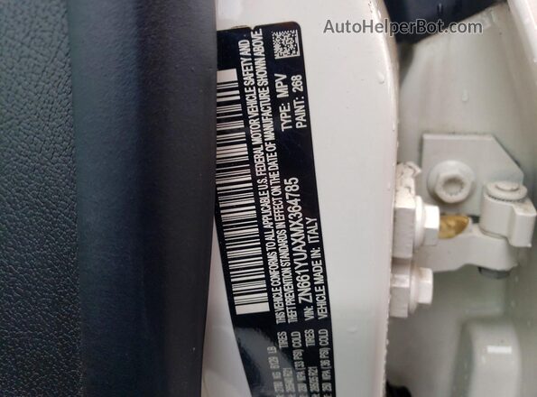 ZN661YUAXMX364785 2021 MASERATI LEVANTE White VIN sticker view