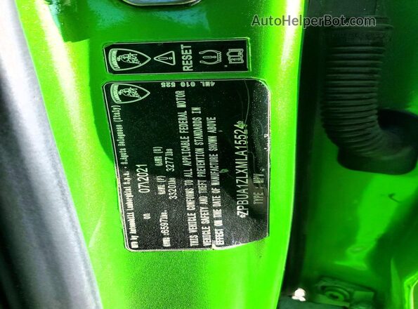 ZPBUA1ZLXMLA15524 2021 LAMBORGHINI URUS Зеленый Вид подкапотного пространства