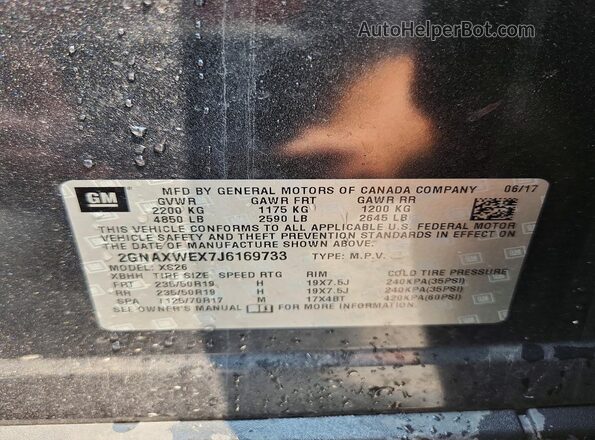 2GNAXWEX7J6169733 2018 CHEVROLET EQUINOX Gray Vista interior de 360 grados