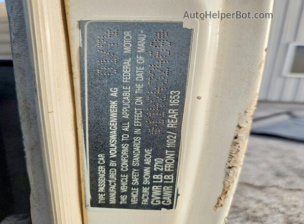1142432469 1974 VOLKSWAGEN BEETLE Two Tone Vista de la etiqueta del VIN