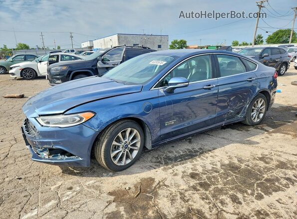 3FA6P0PU9JR105772 2018 FORD FUSION Blue Rear left