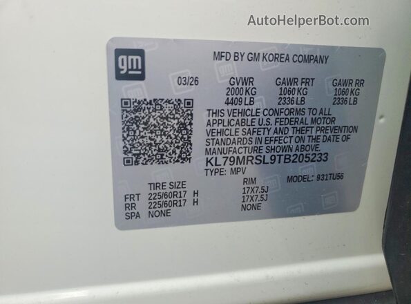 KL79MRSL9TB205233 2026 CHEVROLET TRAILBLAZER Black 