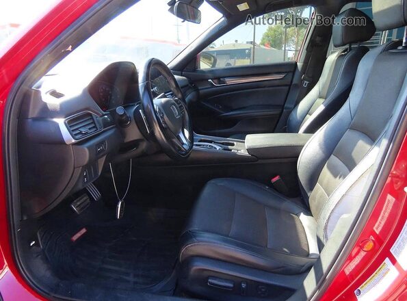 1HGCV2F31KA024804 2019 HONDA ACCORD Red Widok tylnych siedzeń