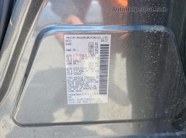 5N1DR2MN4JC611184 2018 NISSAN PATHFINDER Silver 360 interior view