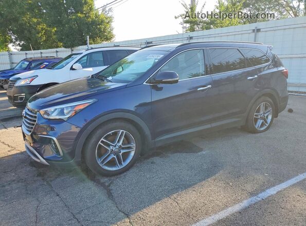 KM8SRDHF3HU207593 2017 HYUNDAI SANTA Blue Trasero izquierdo