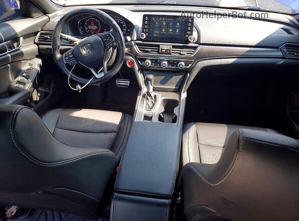 1HGCV1F38KA037012 2019 HONDA ACCORD Blue Widok zestawu wskaźników