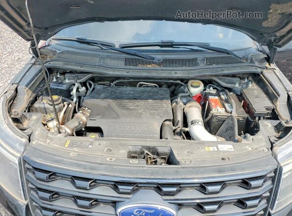 1FM5K8GT9HGD15084 2017 FORD EXPLORER Black Widok naklejki z numerem VIN