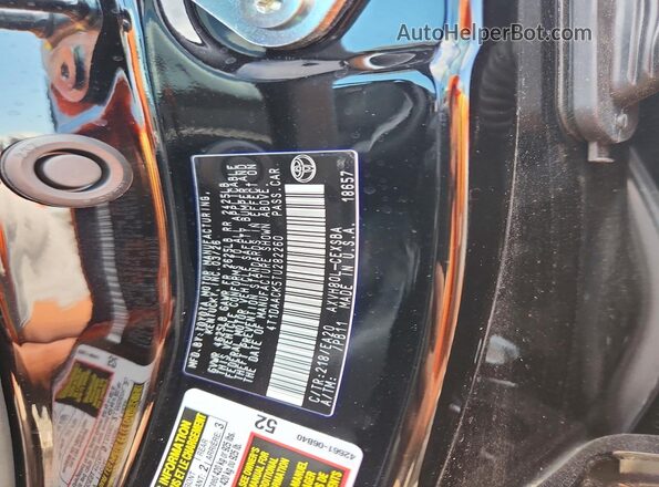 4T1DAACK5TU282260 2026 TOYOTA CAMRY Black VIN sticker view