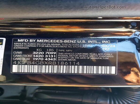 4JGFB4GBXRB186114 2024 MERCEDES-BENZ GLE Black Vista interior de 360 grados