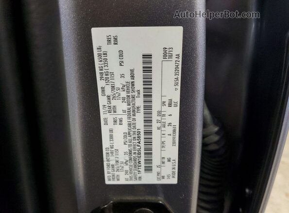 1FTEW1EB5LFA58501 2020 FORD F150 Silver Widok naklejki z numerem VIN
