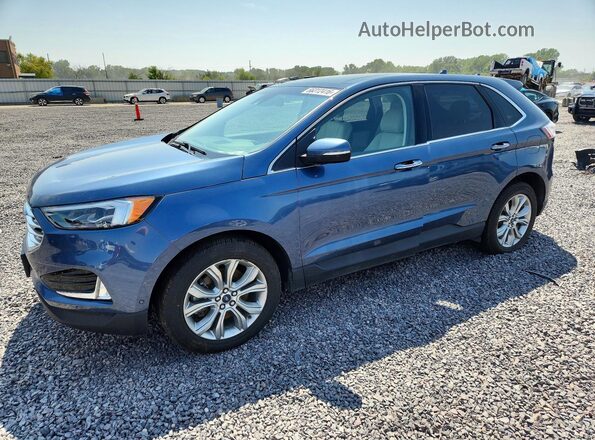 2FMPK4K91KBB10628 2019 FORD EDGE Blue Հետևի ձախ