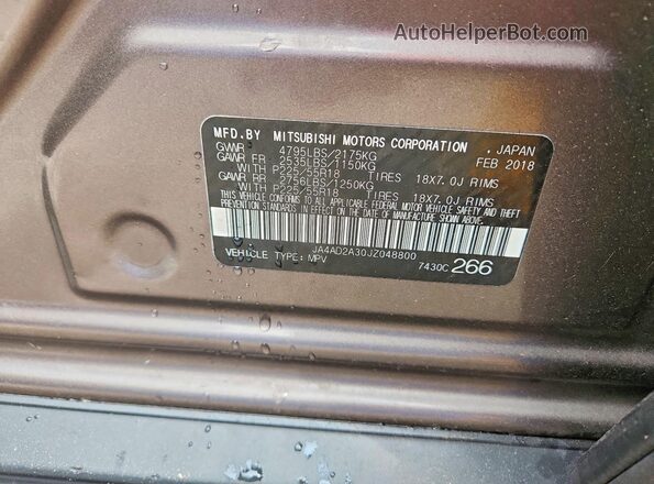 JA4AD2A30JZ048800 2018 MITSUBISHI OUTLANDER Black Սալոնի 360 աստիճան տեսք