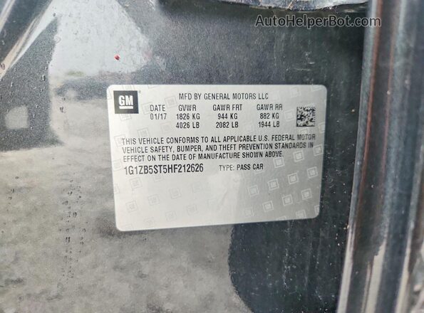 1G1ZB5ST5HF212626 2017 CHEVROLET MALIBU Gray VIN sticker view