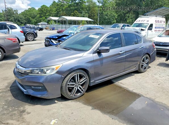 1HGCR2F55HA281396 2017 HONDA ACCORD Gray Trasero izquierdo