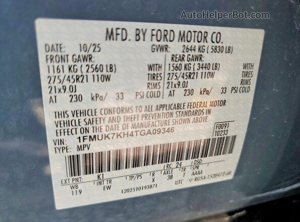 1FMUK7KH4TGA09346 2026 FORD EXPLORER Blue 