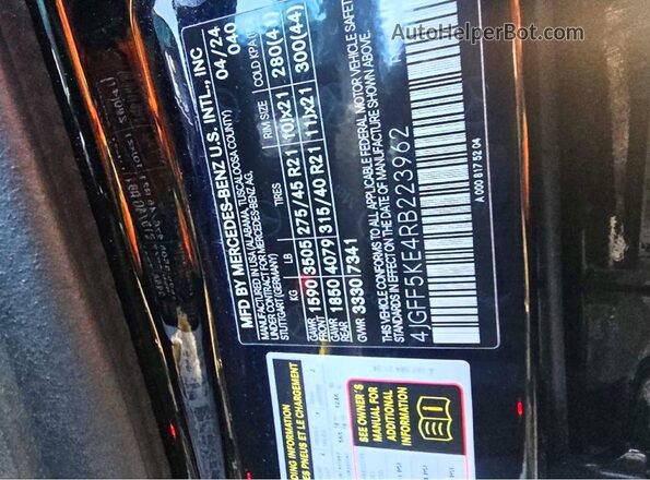 4JGFF5KE4RB223962 2024 MERCEDES-BENZ GLS Черный Вид задних сидений