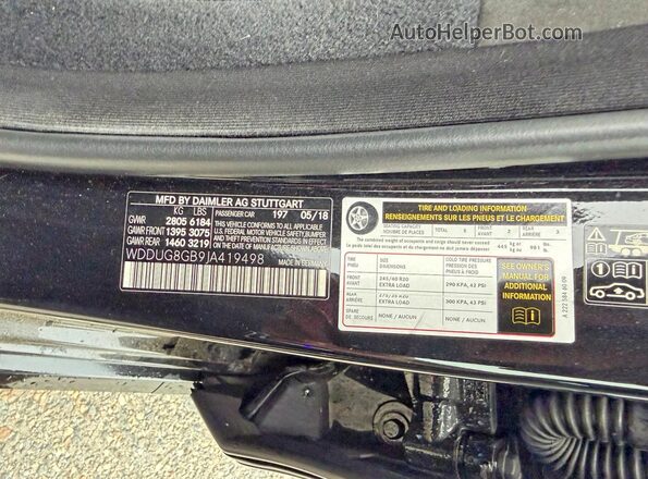 WDDUG8GB9JA419498 2018 MERCEDES-BENZ S Black Vista de los asientos traseros