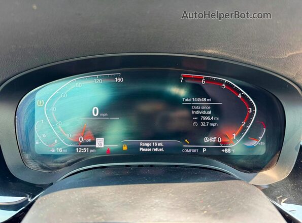 WBAJR7C07LCD10180 2020 BMW 5 SERIES White Widok zestawu wskaźników