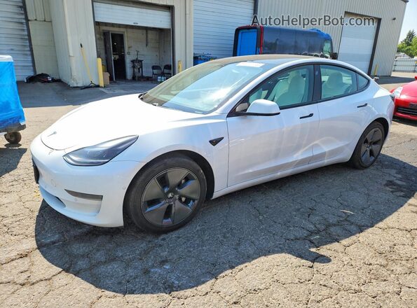 5YJ3E1EA9MF873291 2021 TESLA MODEL White Rear left