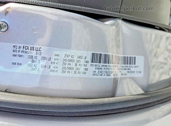 2C4RC1FG8LR120079 2020 CHRYSLER PACIFICA Серебряный Панорамный вид салона 360°
