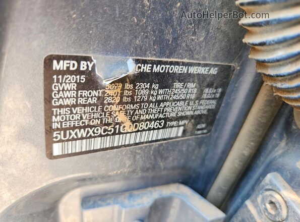 5UXWX9C51G0D80463 2016 BMW X3 Серебряный Панорамный вид салона 360°