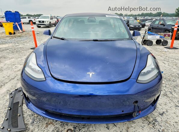 5YJ3E1EA0KF309140 2019 TESLA MODEL Blue Rear view