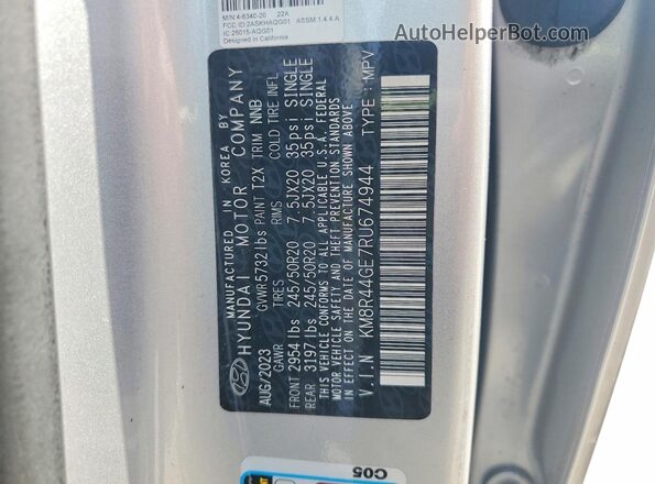 KM8R44GE7RU674944 2024 HYUNDAI PALISADE Silver სალონის 360-გრადუსიანი ხედი