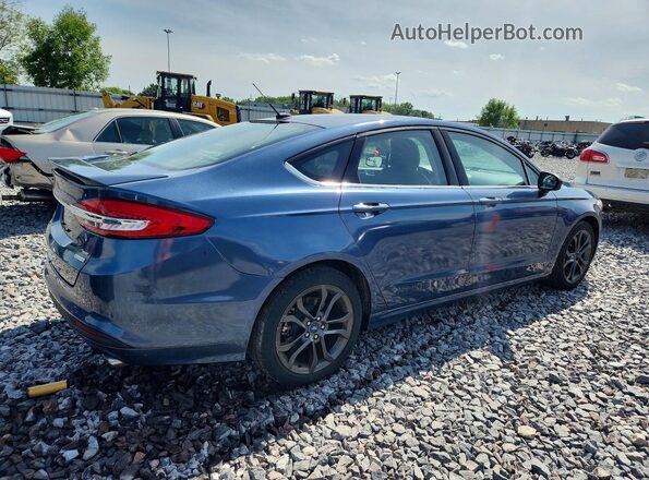 3FA6P0HD9JR160480 2018 FORD FUSION Blue Delantero derecho