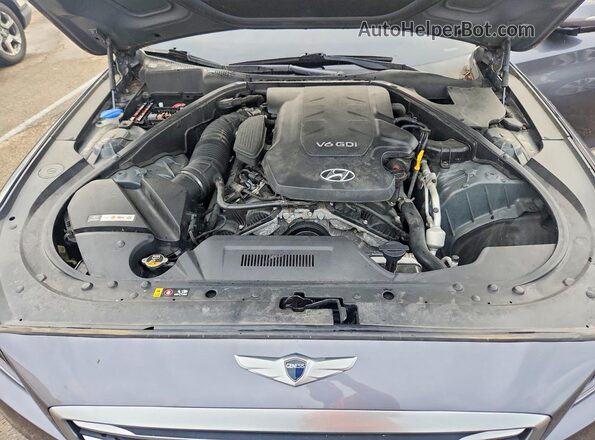 KMHGN4JEXGU134384 2016 HYUNDAI GENESIS Gray Vista del compartimento del motor