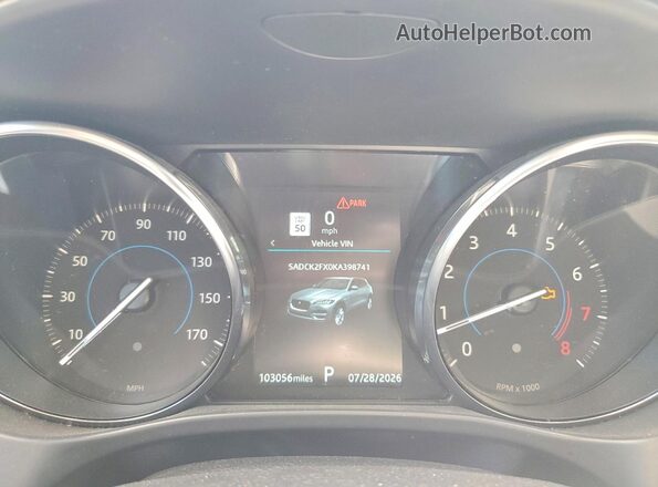 SADCK2FX0KA398741 2019 JAGUAR F-PACE White Вид задніх сидінь