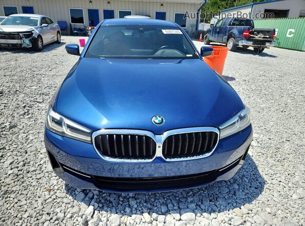WBA53BH03MWX03301 2021 BMW 5 SERIES Blue Rear view