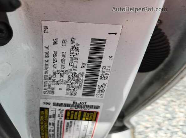 5TFRM5F15JX134035 2018 TOYOTA TUNDRA White Вид наклейки з VIN-кодом