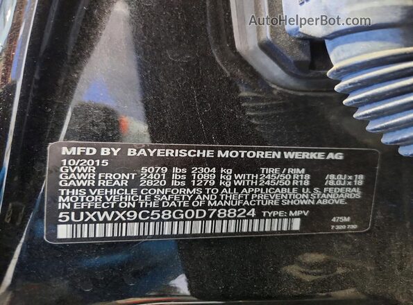 5UXWX9C58G0D78824 2016 BMW X3 Black 