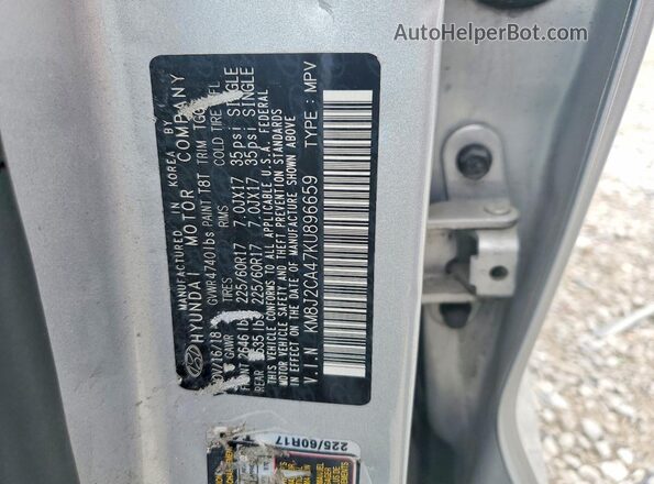 KM8J2CA47KU896659 2019 HYUNDAI TUCSON Серебряный Панорамный вид салона 360°