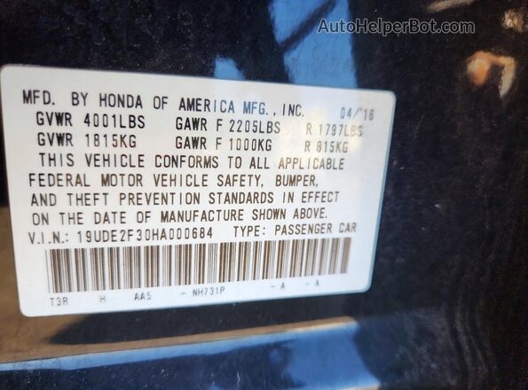 19UDE2F30HA000684 2017 ACURA ILX Black ძრავის განყოფილების ხედი