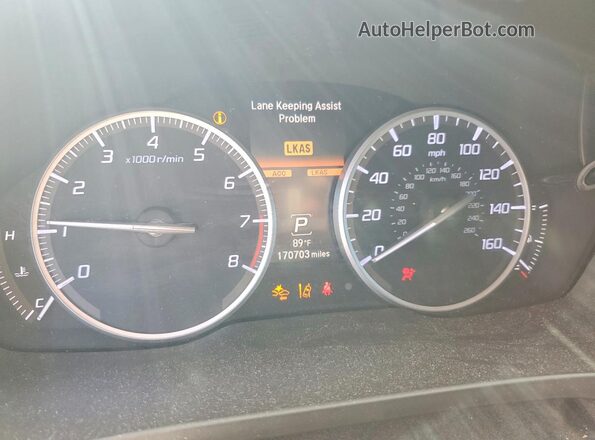 19UDE2F32GA003049 2016 ACURA ILX Gray Widok zestawu wskaźników