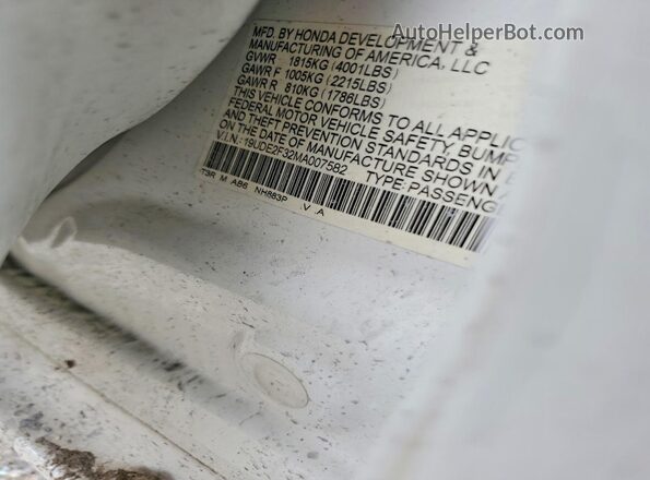 19UDE2F32MA007582 2021 ACURA ILX Белый Вид подкапотного пространства