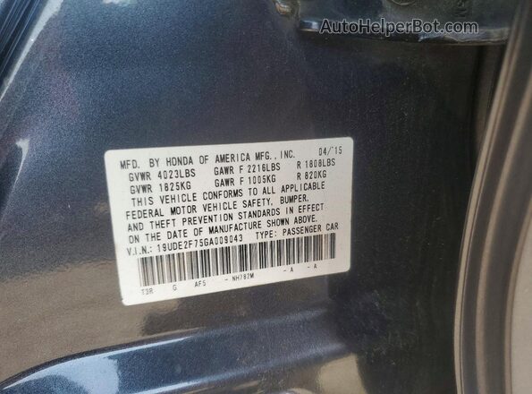 19UDE2F75GA009043 2016 ACURA ILX Charcoal Widok komory silnika