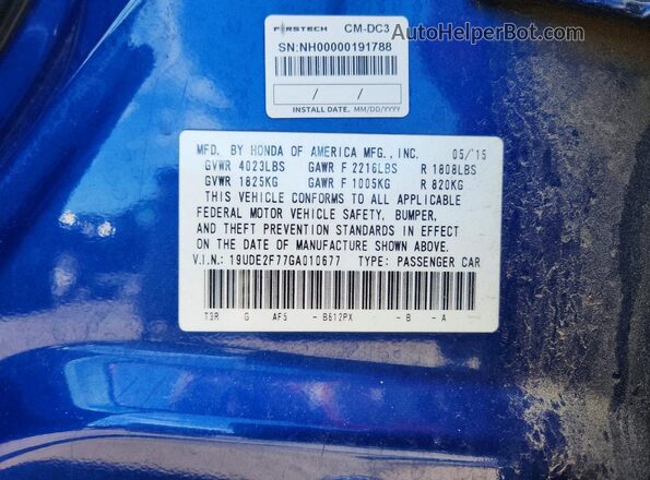 19UDE2F77GA010677 2016 ACURA ILX Blue Engine compartment view