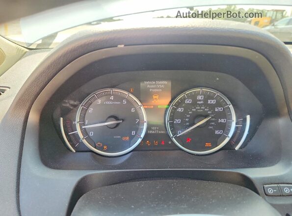 19UUB1F30KA001165 2019 ACURA TLX White ხელსაწყოთა პანელის ხედი