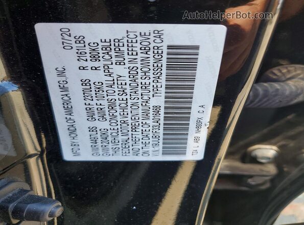 19UUB1F33LA016468 2020 ACURA TLX Black Widok komory silnika