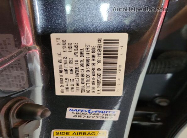 19UUB1F36GA011934 2016 ACURA TLX Gray Вид підкапотного простору