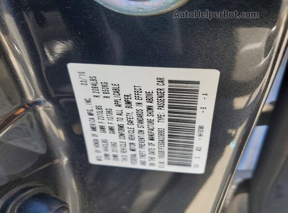 19UUB1F55GA008993 2016 ACURA TLX Charcoal Вид підкапотного простору