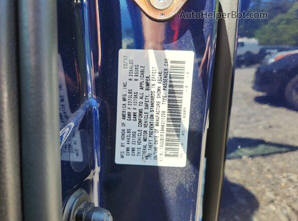 19UUB1F59HA011056 2017 ACURA TLX Blue Widok komory silnika