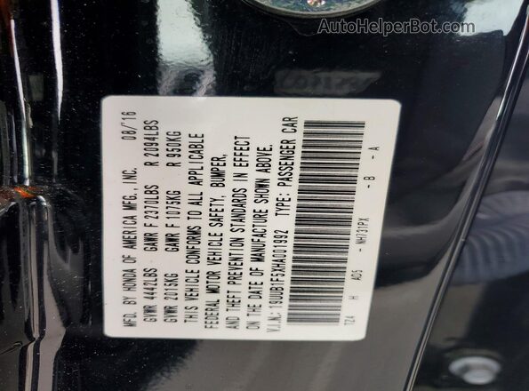 19UUB1F5XHA001992 2017 ACURA TLX Black Widok komory silnika